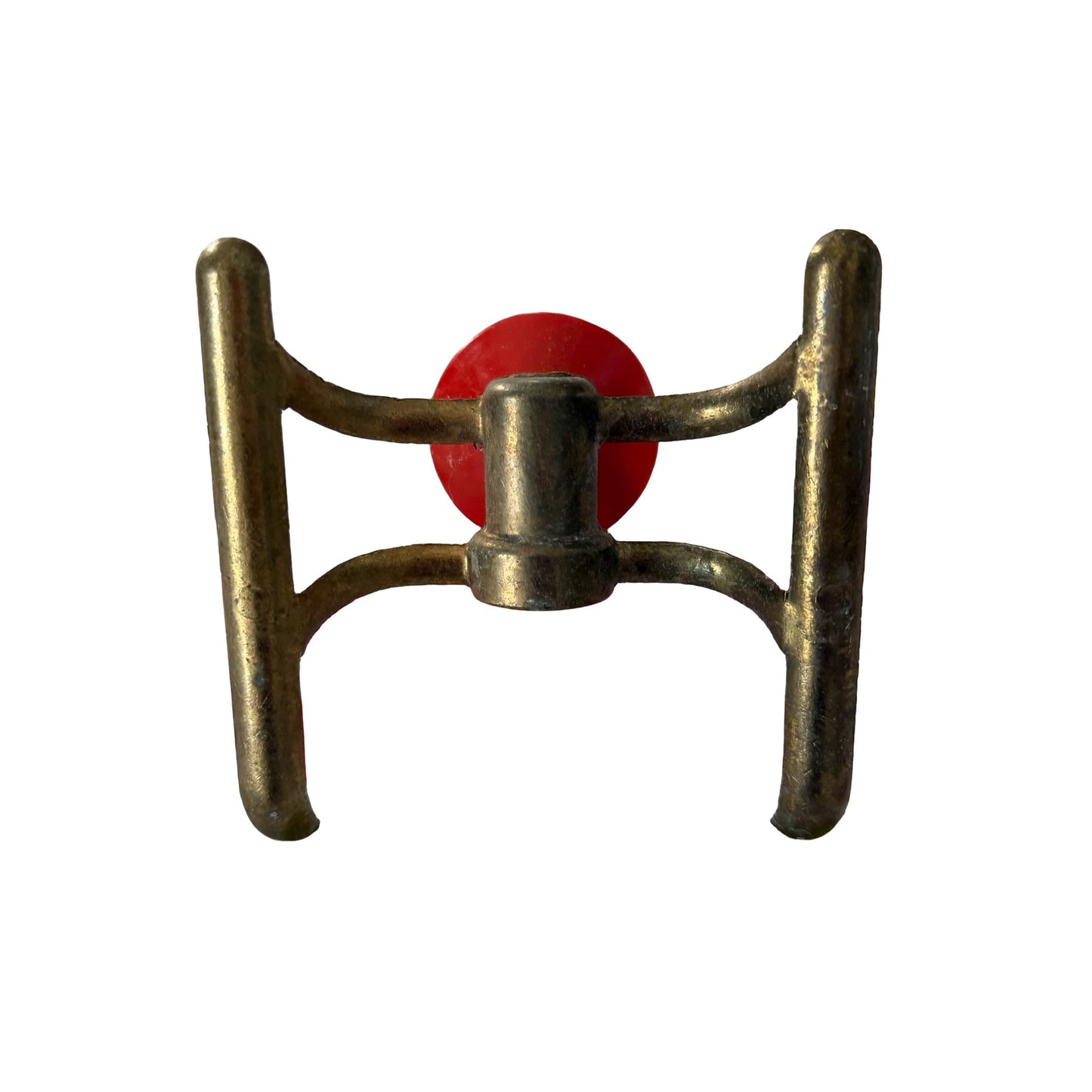 Vintage Brass Rotary Lawn Sprinkler Head Red Plastic Impeller Garden Irrigation