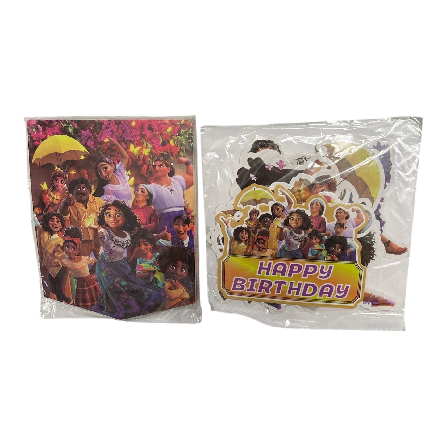 Encanto Birthday Party Supplies Set – Tablecloth, Balloons, Banner & Cake Toppers