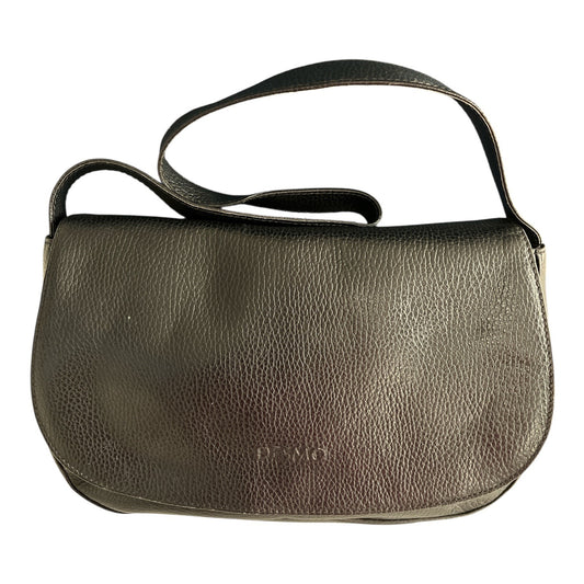 Desmo Black Pebbled Leather Shoulder Bag – Made in Italy – 90s