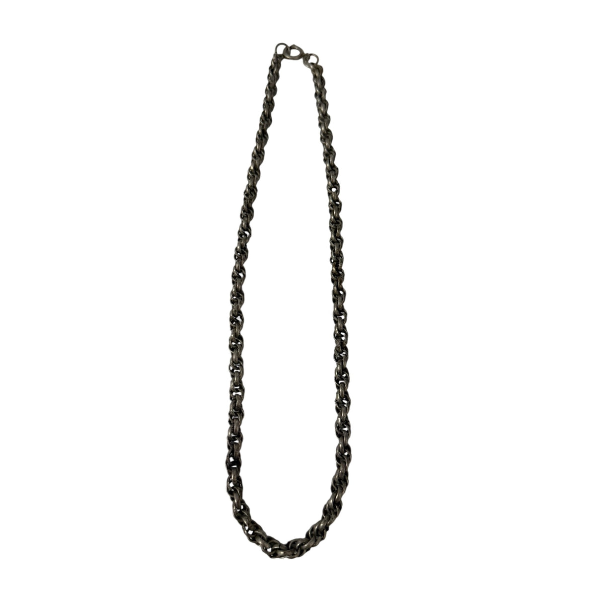 Vintage Germany Silver Tone Double Rolo Chain Necklace 19 Inch