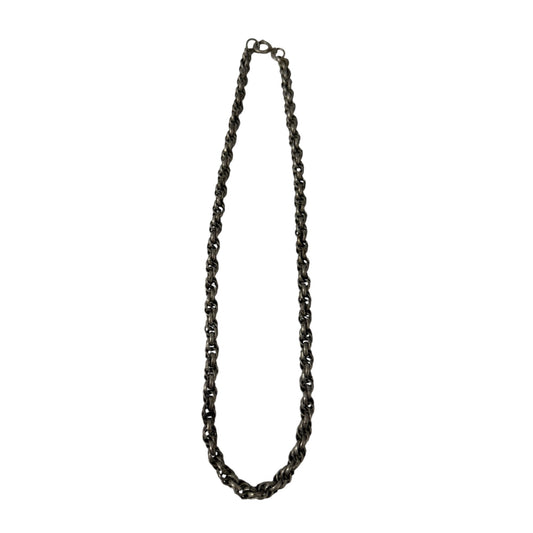 Vintage Germany Silver Tone Double Rolo Chain Necklace 19 Inch