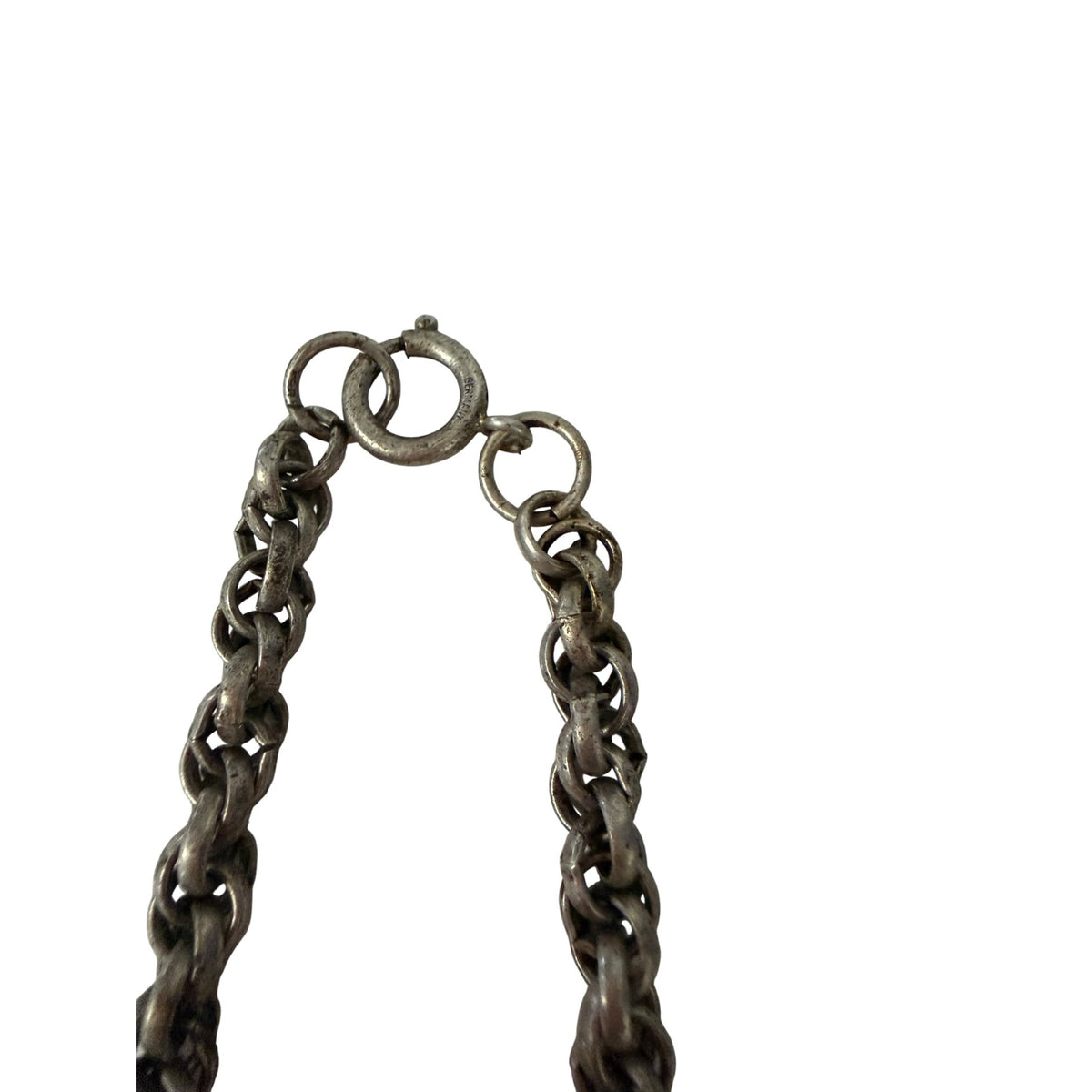 Vintage Germany Silver Tone Double Rolo Chain Necklace 19 Inch