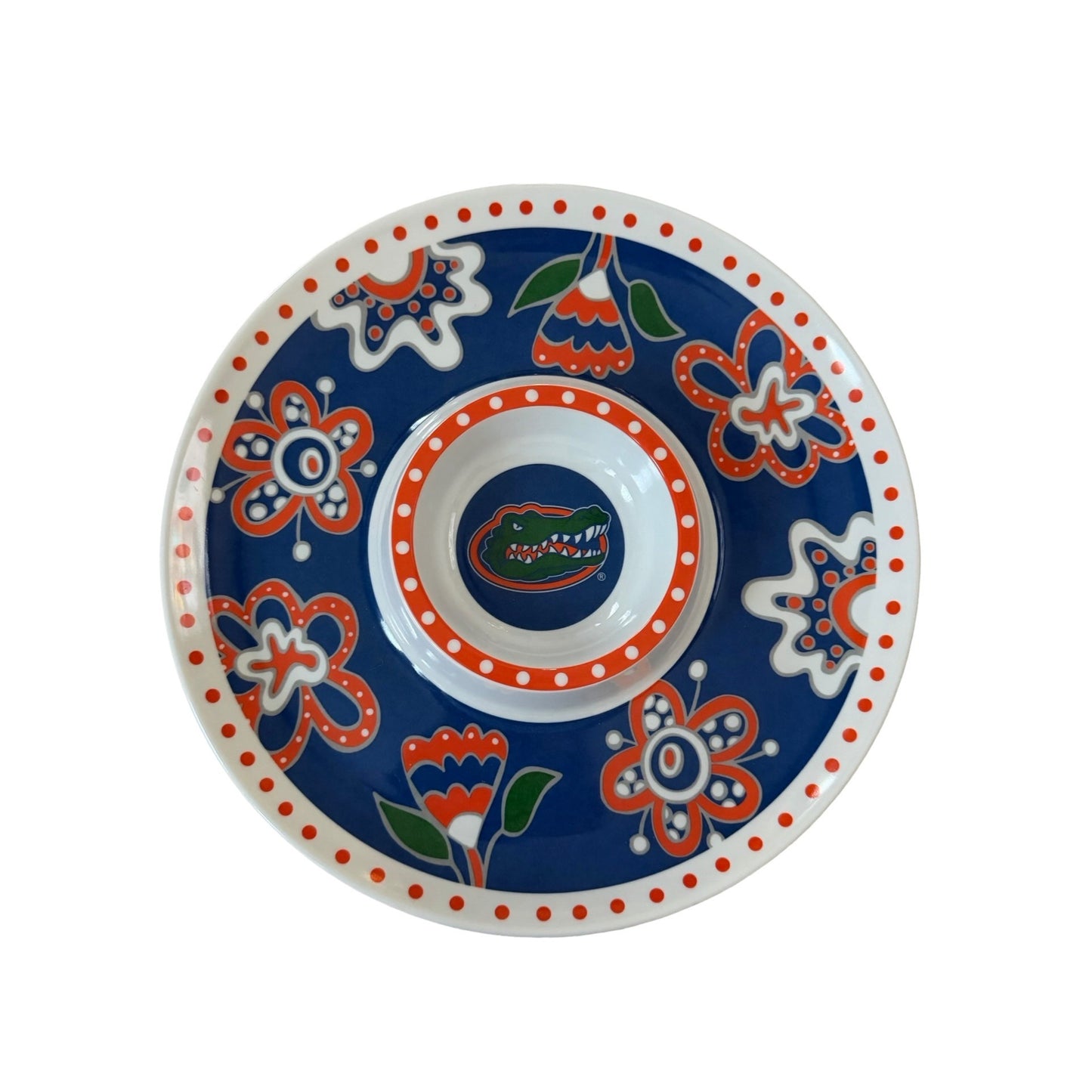 Florida Gators Melamine Chip and Dip Tray 14” Blue Orange Serving Platter NCAA