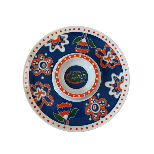 Florida Gators Melamine Chip and Dip Tray 14” Blue Orange Serving Platter NCAA