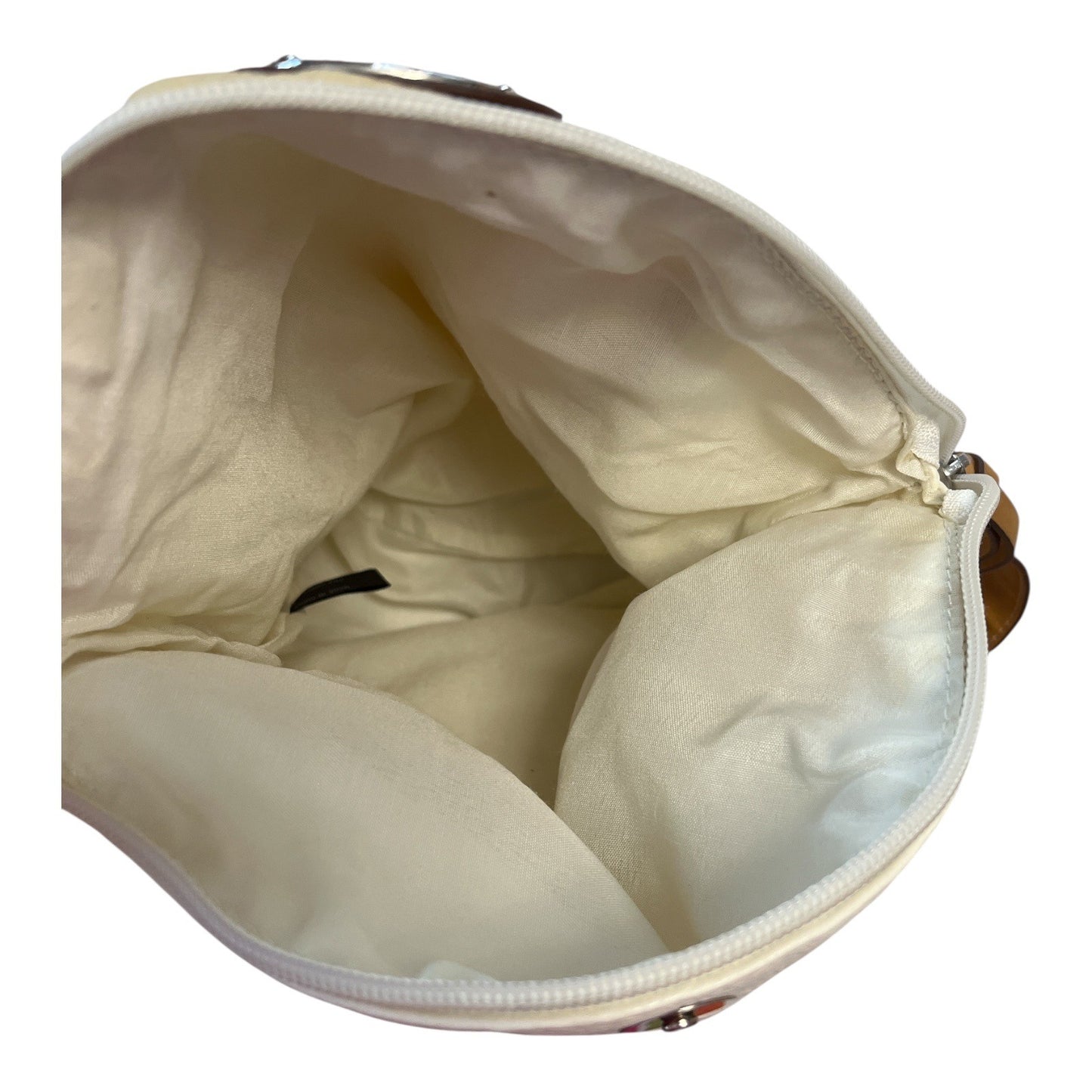 Harvé Benard Crossbody Shoulder Bag – White and Beige with Tan Strap