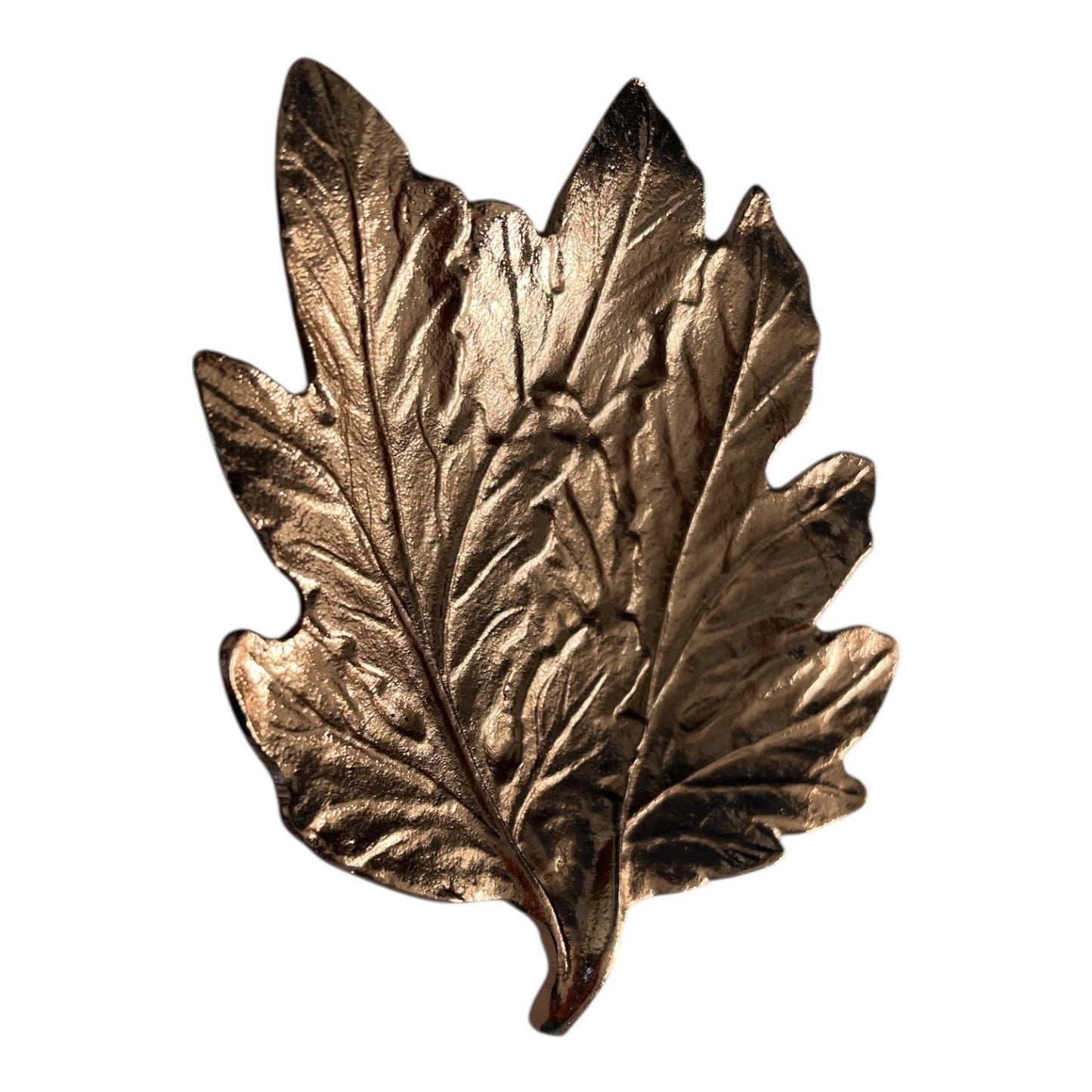 Pier 1 Imports Bronze Leaf Trinket Dish Set of 2 Decorative Metal Leaf Bowls