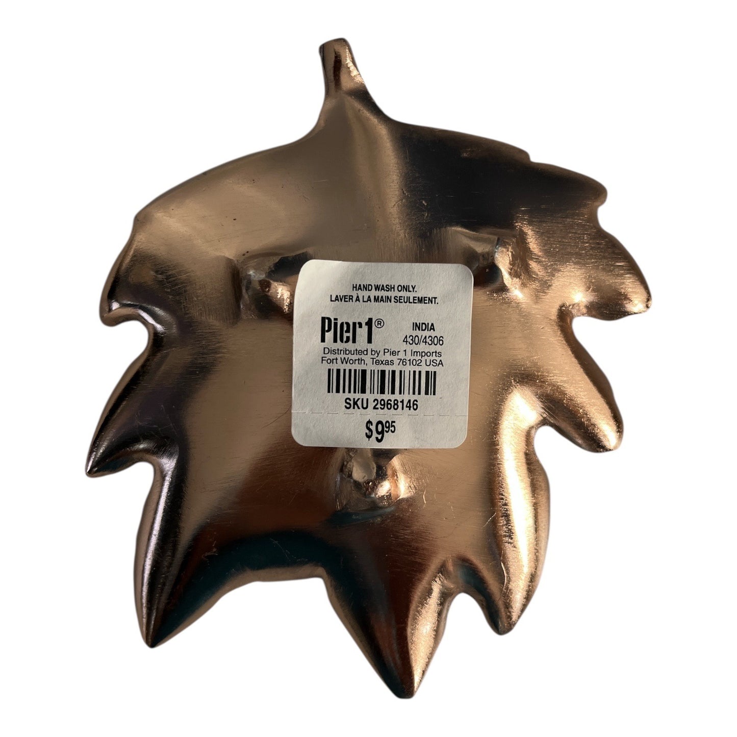 Pier 1 Imports Bronze Leaf Trinket Dish Set of 2 Decorative Metal Leaf Bowls