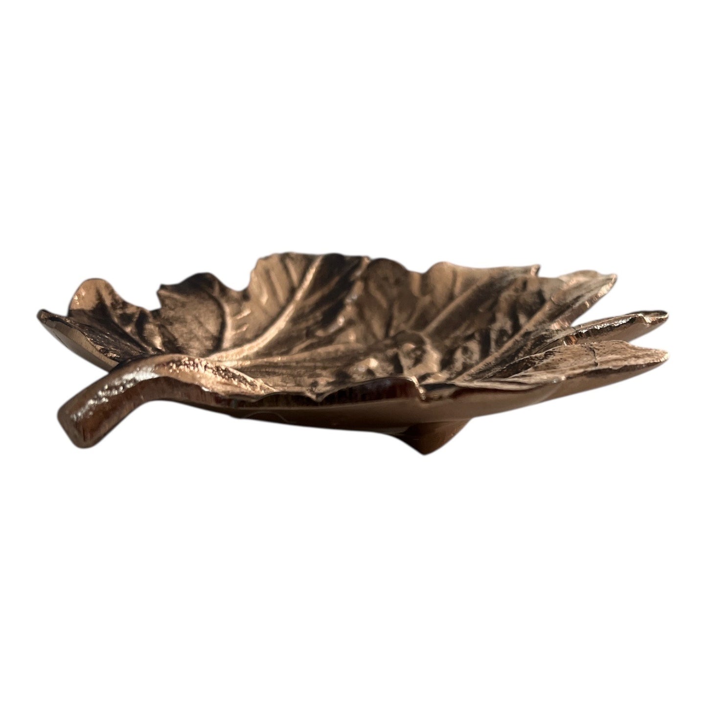Pier 1 Imports Bronze Leaf Trinket Dish Set of 2 Decorative Metal Leaf Bowls