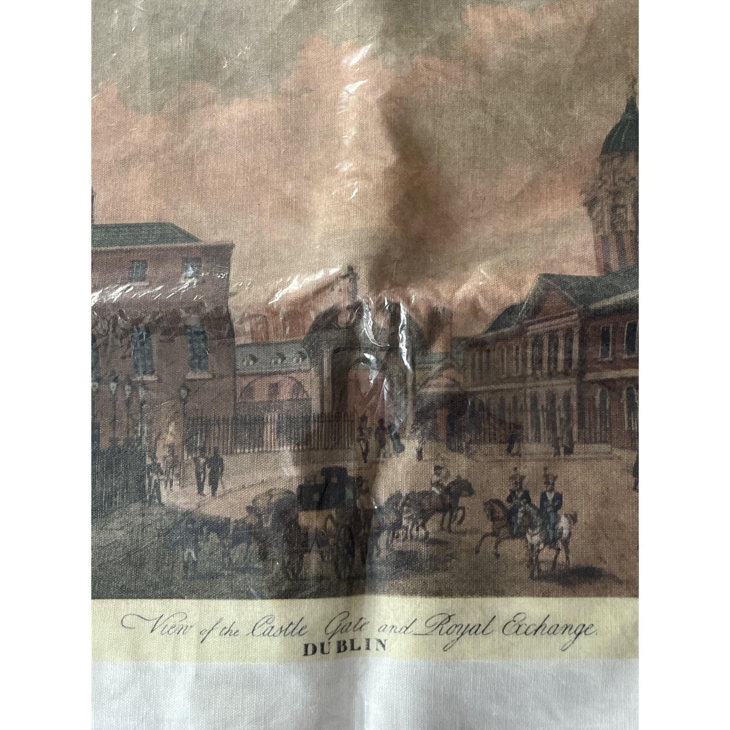 Vintage Dublin Ireland Castle Gate Pillow Cover Irish Architectural Print 18 Inch