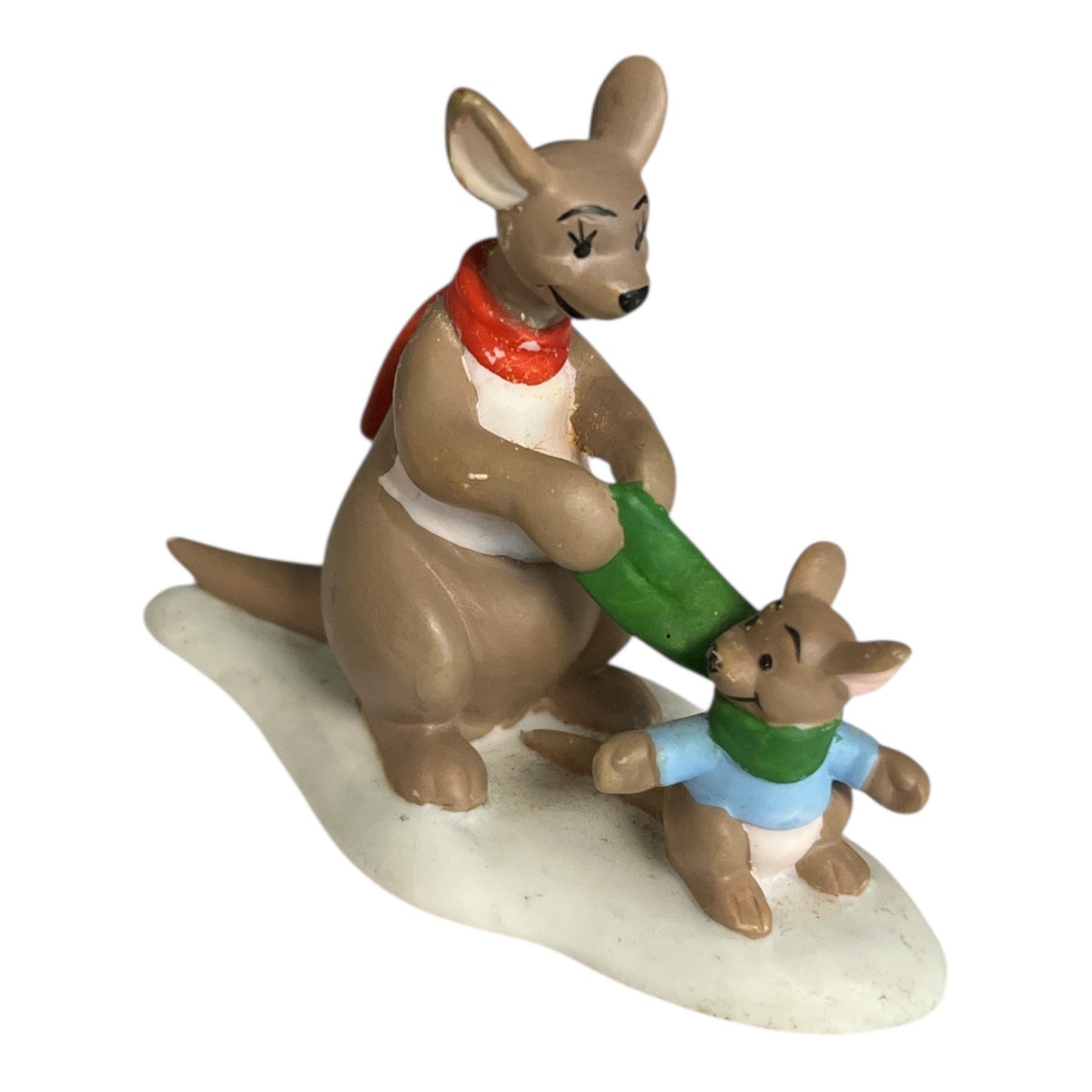 Disney Winnie the Pooh Winter Figurine Set – Piglet, Pooh, Kanga & Roo – Christmas Snow Theme – 3 Pieces