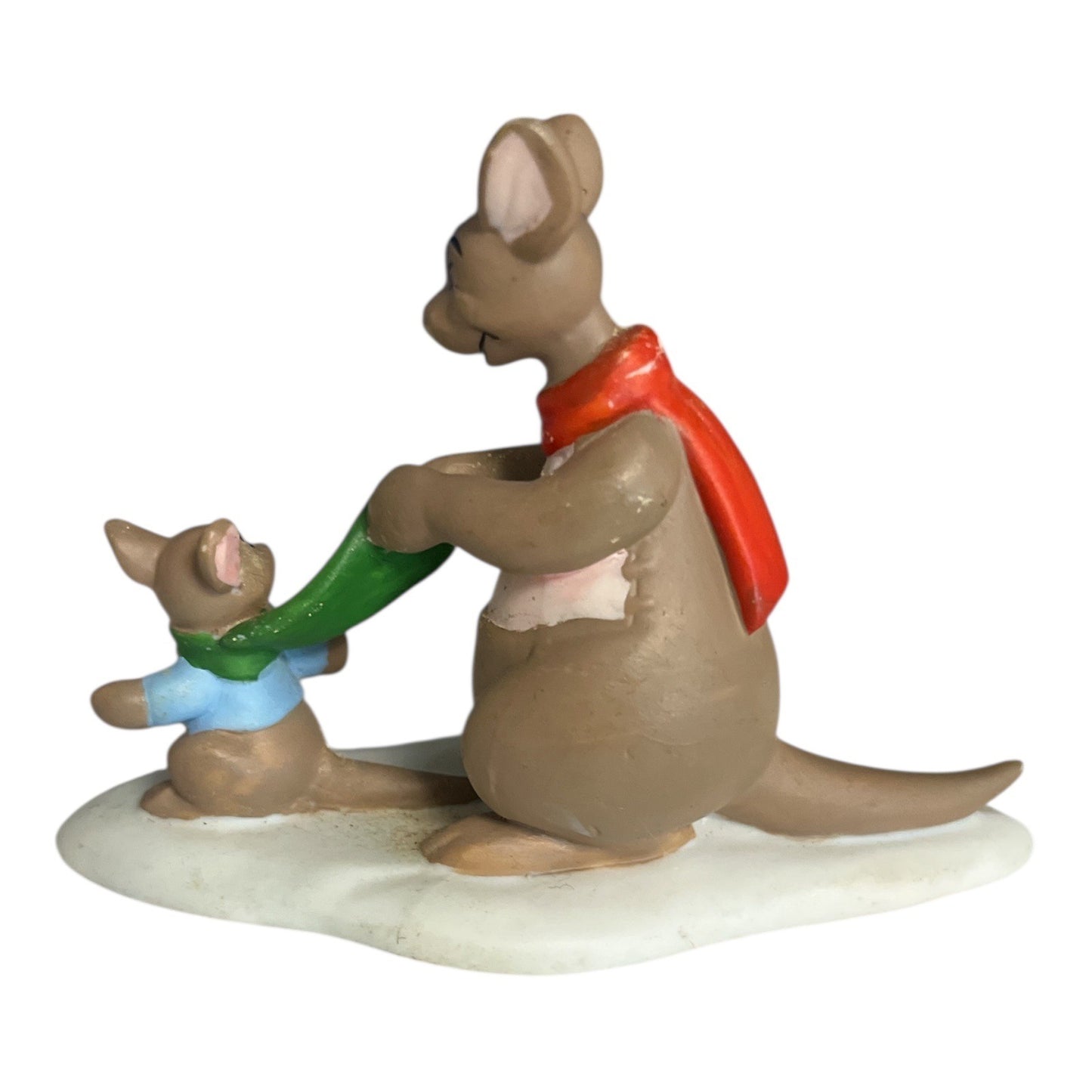 Disney Winnie the Pooh Winter Figurine Set – Piglet, Pooh, Kanga & Roo – Christmas Snow Theme – 3 Pieces