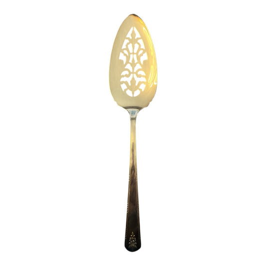 Vintage Oneida Community Par Plate Pierced Pie Server – Silverplate – 9.75” – Floral Handle