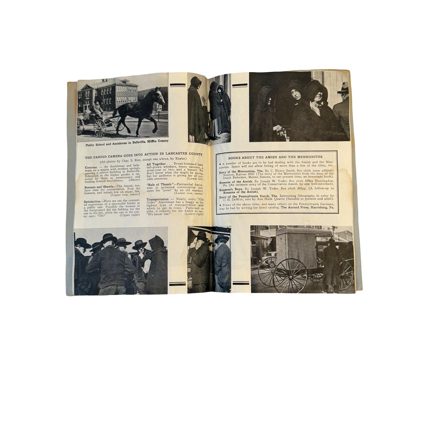 1938 Amish Mennonite & Bundling Pamphlet Lot Ammon Monroe Aurand Pennsylvania Dutch Folk History