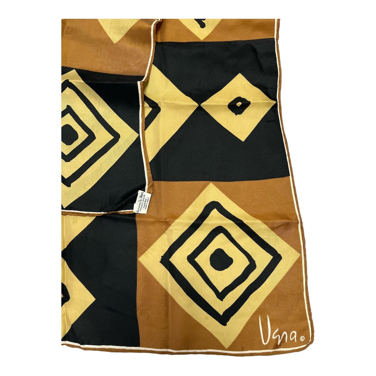 Vintage Vera Neumann Geometric Square Scarf –  Handrolled, Japan,