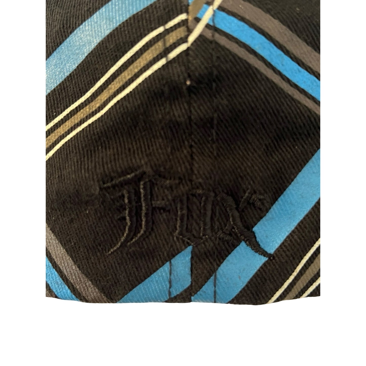 Fox Racing Flexfit Hat Black Blue Plaid Fitted Cap Adult Size L XL