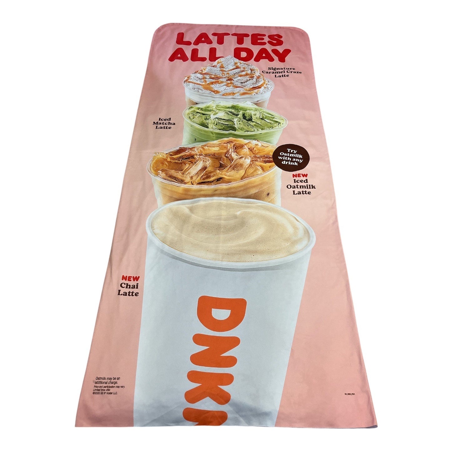 Dunkin Donuts “Lattes All Day” Body Pillow Case – 53 x 24 inches – 2020 Promo