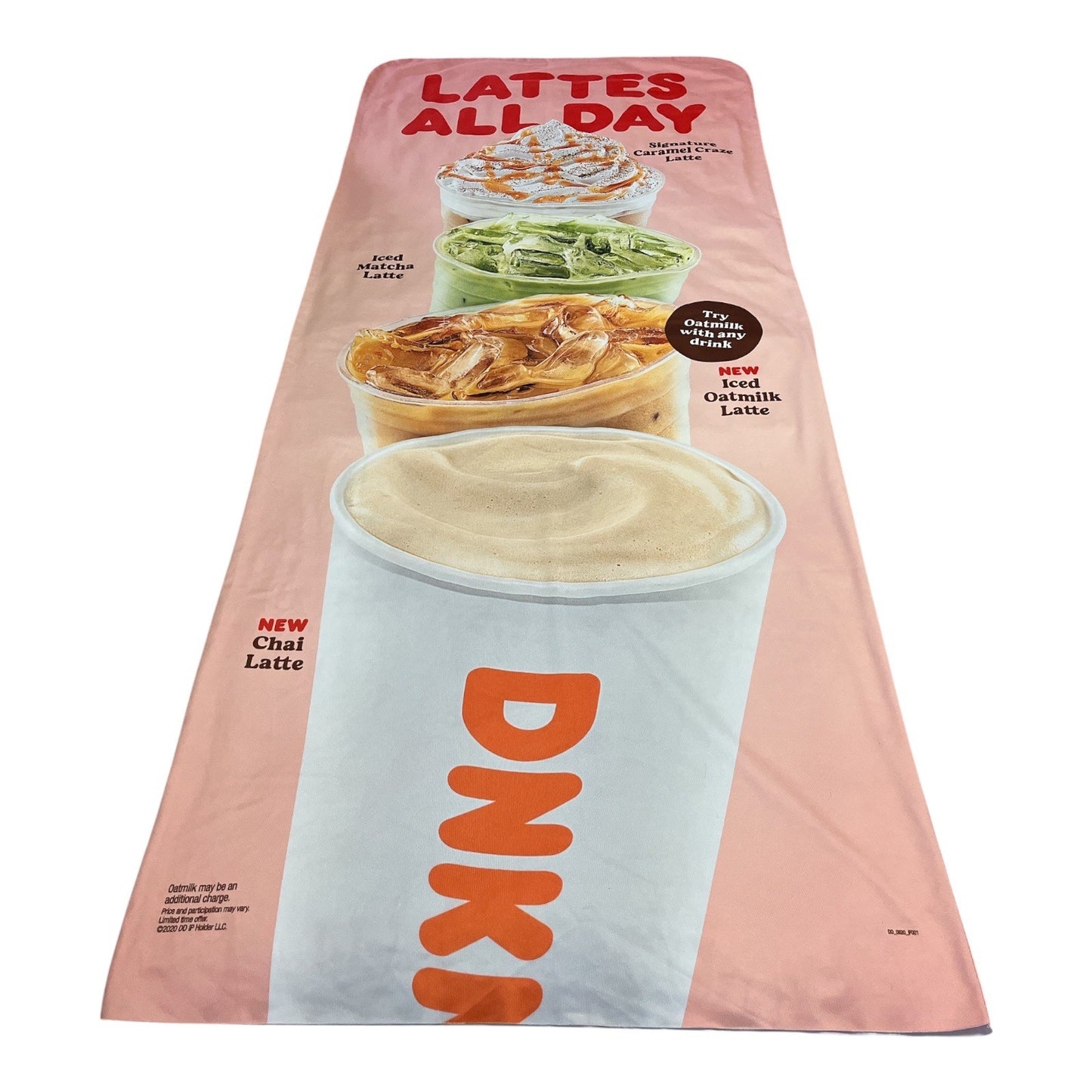 Dunkin Donuts “Lattes All Day” Body Pillow Case – 53 x 24 inches – 2020 Promo