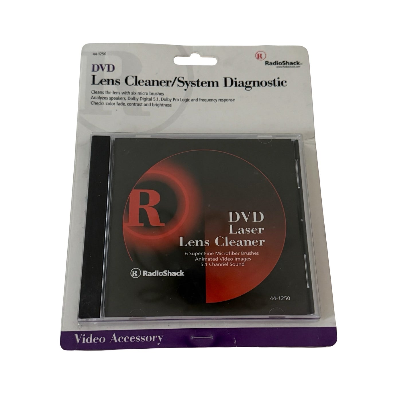 RadioShack DVD Laser Lens Cleaner System Diagnostic Disc 44-1250 Sealed Vintage