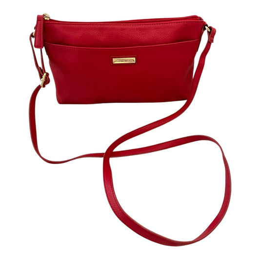 Tommy Hilfiger Red Crossbody Bag With Adjustable Strap & Gold Tone Hardware