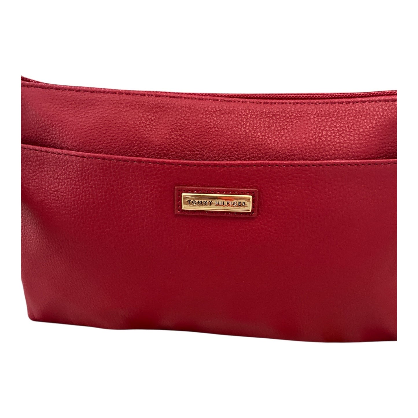 Tommy Hilfiger Red Crossbody Bag With Adjustable Strap & Gold Tone Hardware