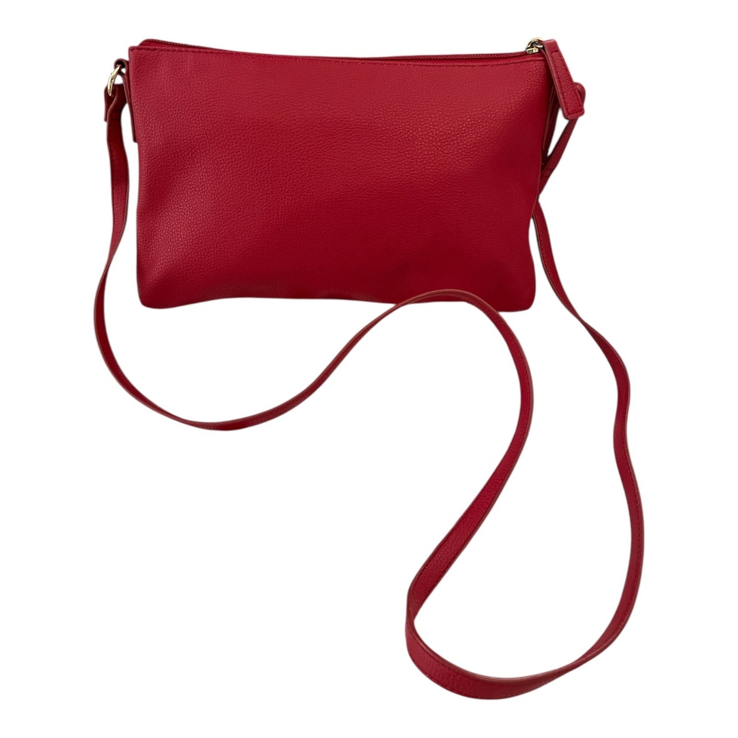 Tommy Hilfiger Red Crossbody Bag With Adjustable Strap & Gold Tone Hardware