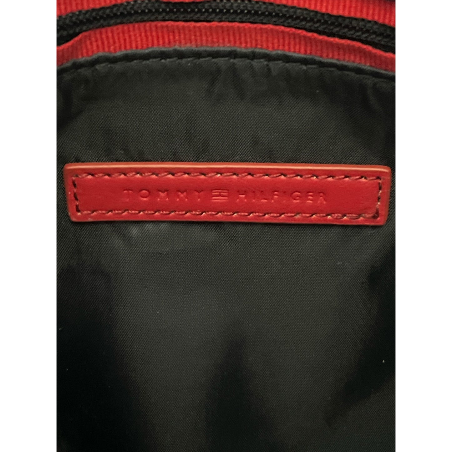 Tommy Hilfiger Red Crossbody Bag With Adjustable Strap & Gold Tone Hardware