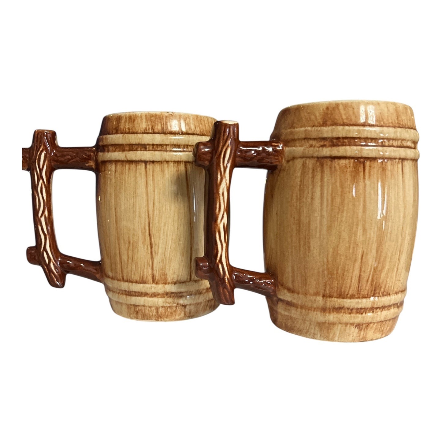 Pair of Vintage Williamsburg VA Barrel Mugs – The Governor's Palace Souvenir, Made in USA
