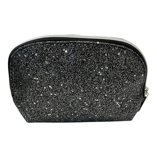 Lancôme Paris Black Glitter Cosmetic Makeup Pouch Zip Bag