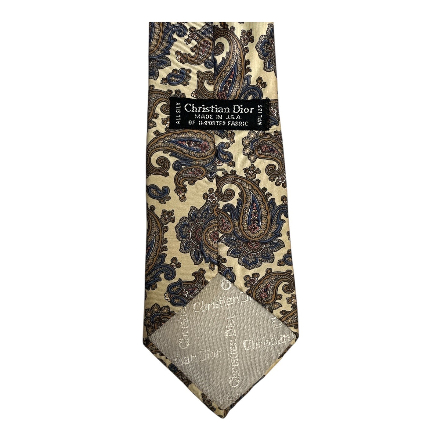 Vintage Christian Dior All Silk Paisley Necktie Made in USA