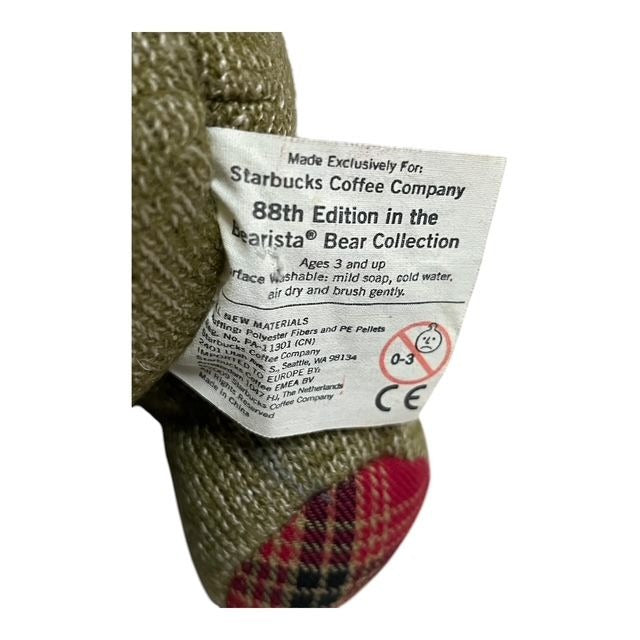 Starbucks Bearista Bear Plush 88th Edition 2009 - Winter Holiday, Plaid Scarf