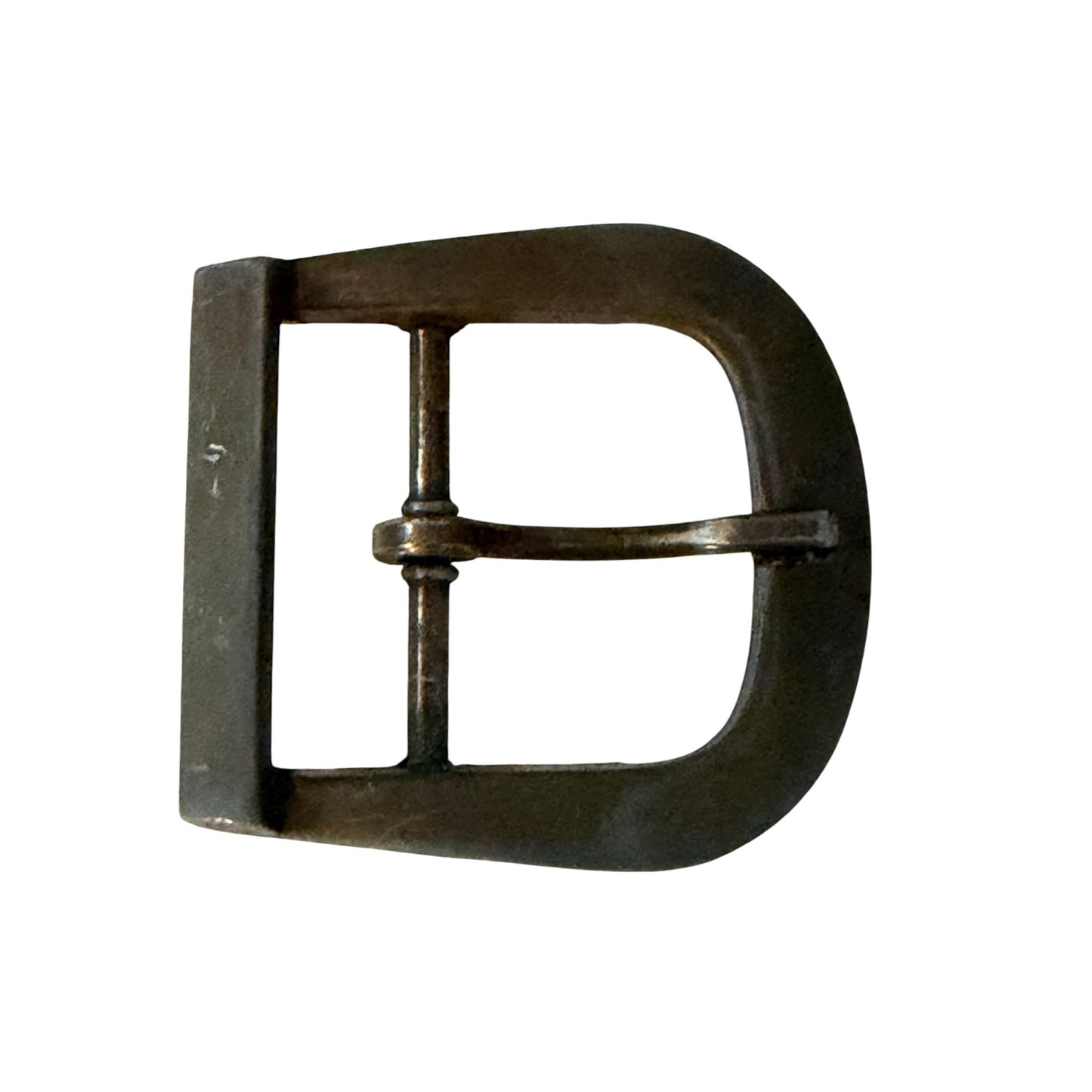 Vintage Solid Brass Tone Belt Buckle Minimalist Rounded Rectangle Design