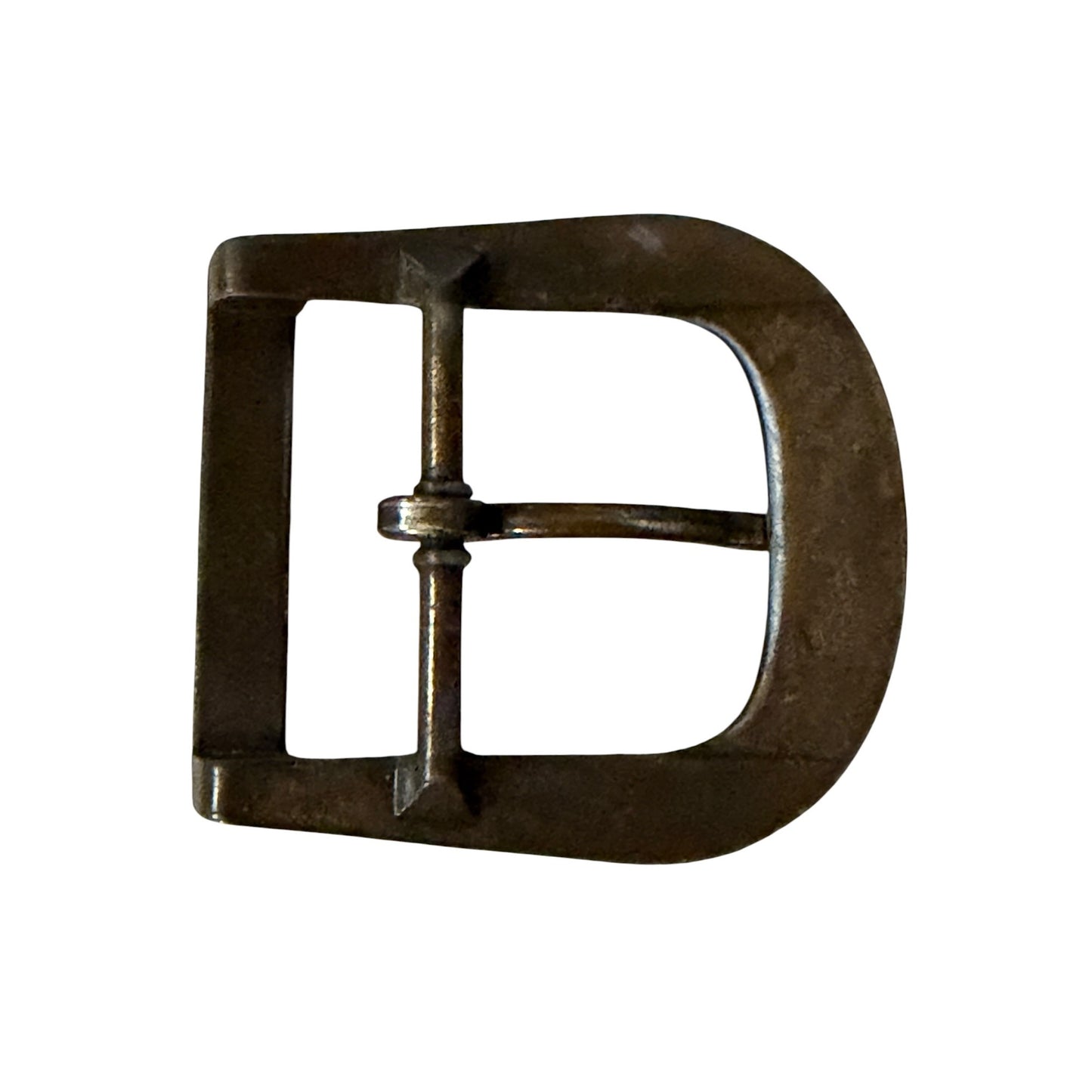 Vintage Solid Brass Tone Belt Buckle Minimalist Rounded Rectangle Design