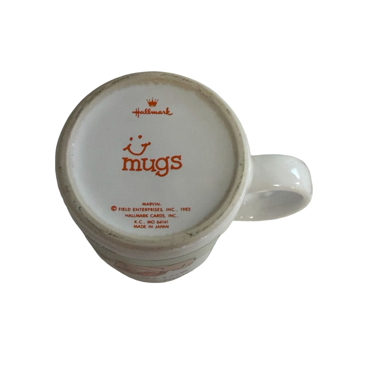 Vintage 1982 Hallmark Marvin “Bottoms Up!” Coffee Mug Tom Armstrong Made in Japan