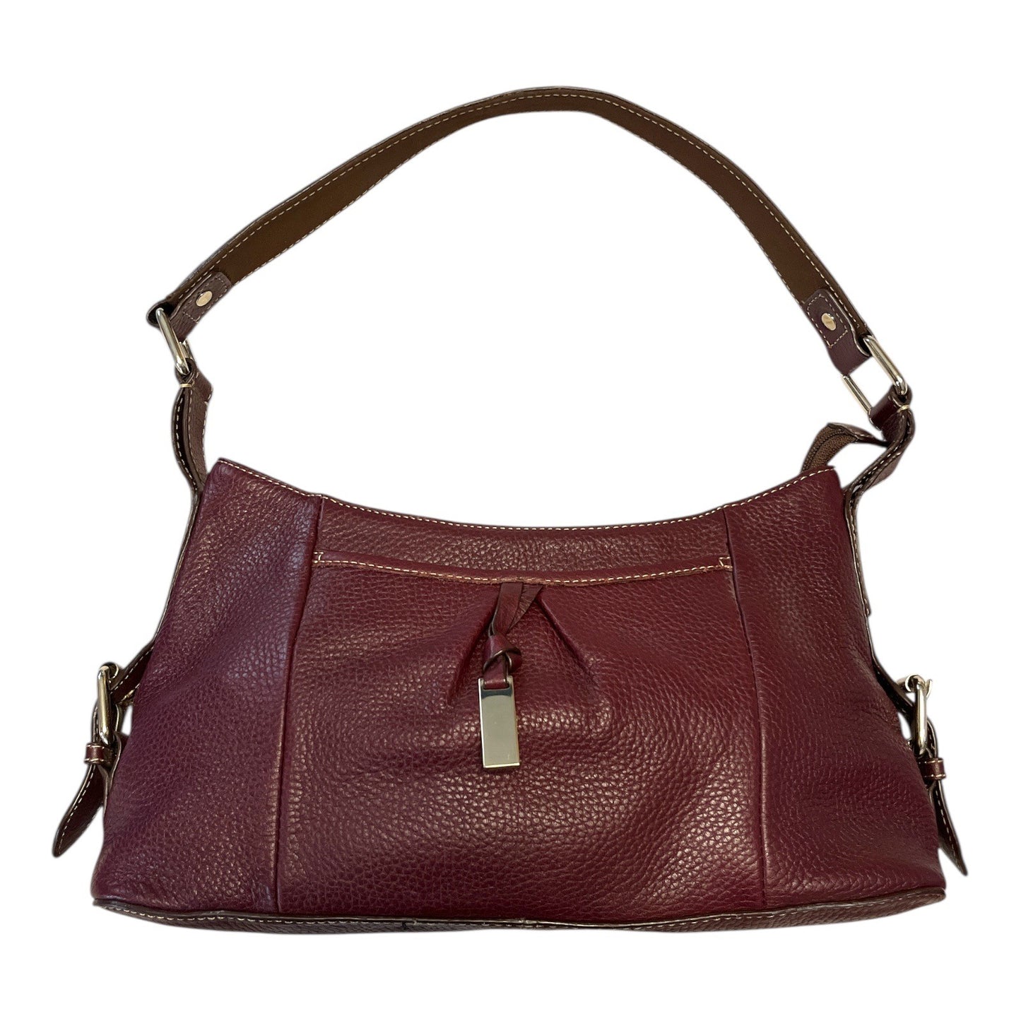Vintage Etienne Aigner Maroon Pebbled Leather Shoulder Bag