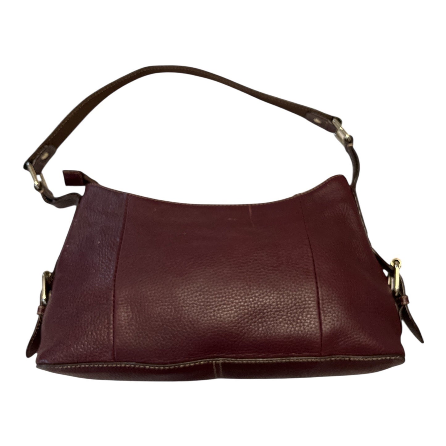 Vintage Etienne Aigner Maroon Pebbled Leather Shoulder Bag