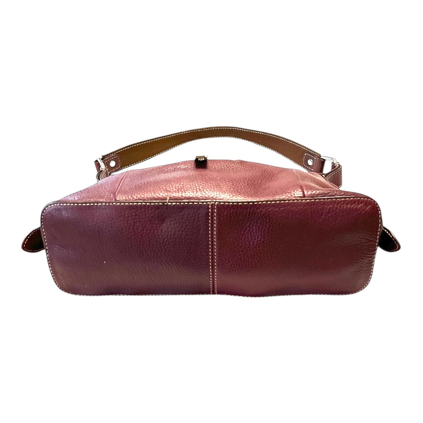 Vintage Etienne Aigner Maroon Pebbled Leather Shoulder Bag