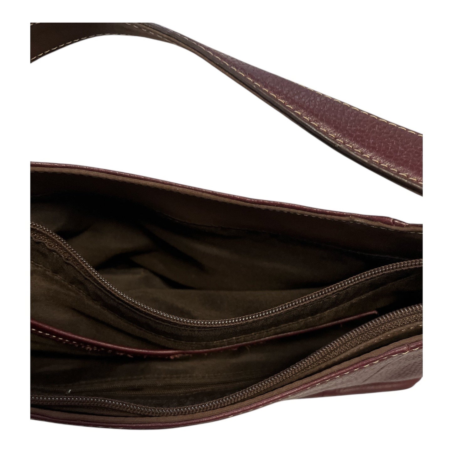 Vintage Etienne Aigner Maroon Pebbled Leather Shoulder Bag