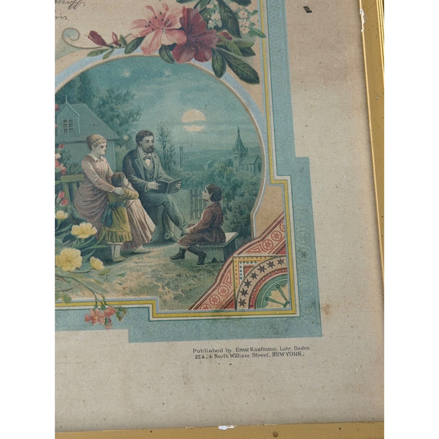 Antique 1906 Framed Marriage Certificate Hessville Sandusky County Ohio Ernst Kaufmann