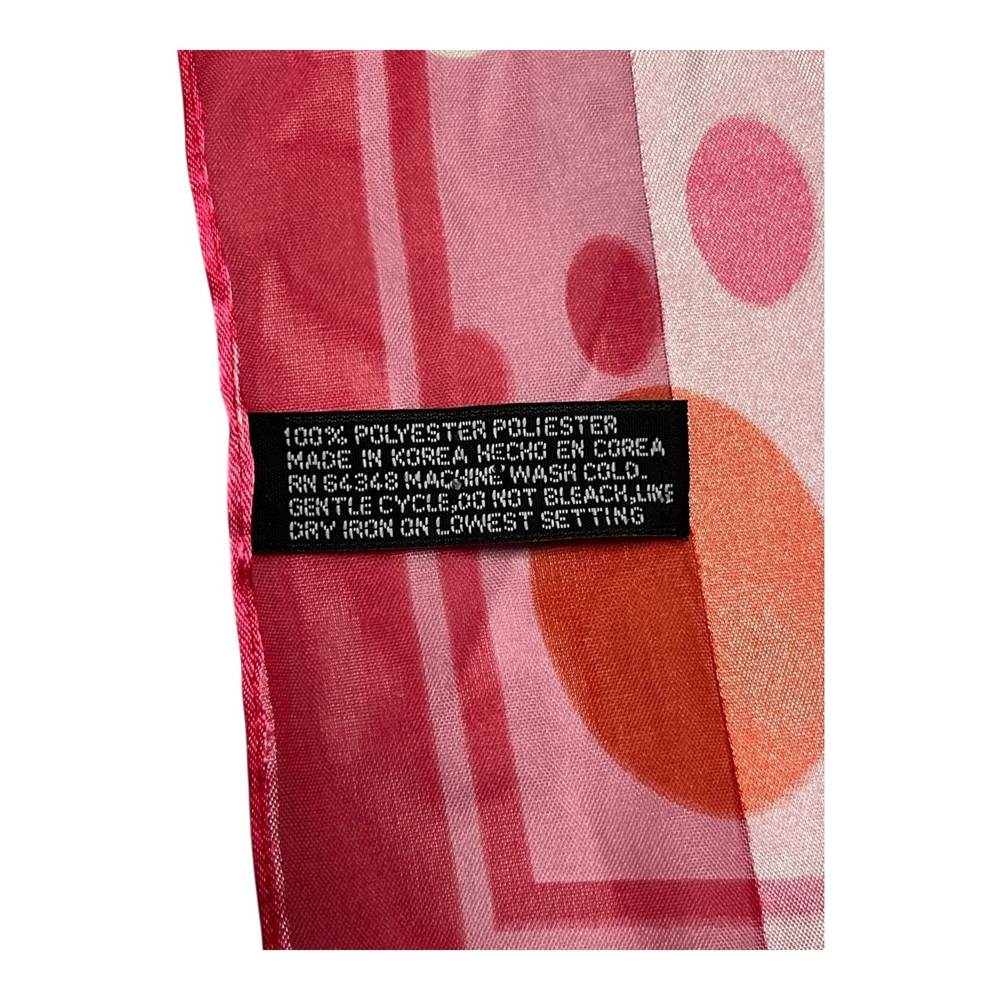 Vintage Pink Polka Dot Scarf Y2K Retro Mod 60s Style Long Neck Wrap 58”