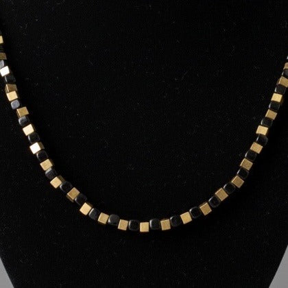 VTG Chico’s Black and Gold Beaded Necklace with Extension Chain