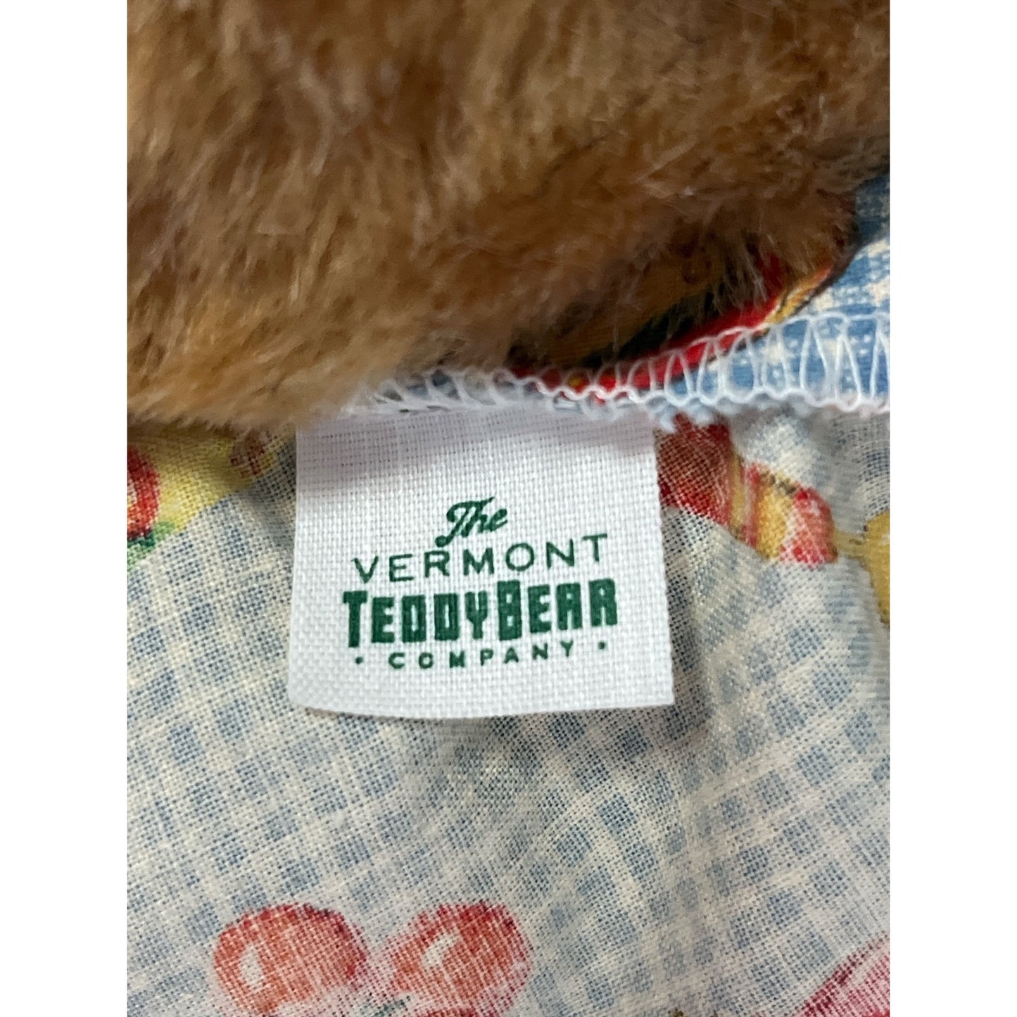 1994 Vermont Teddy Bear Company 17” Jointed Teddy in Apron & Bonnet