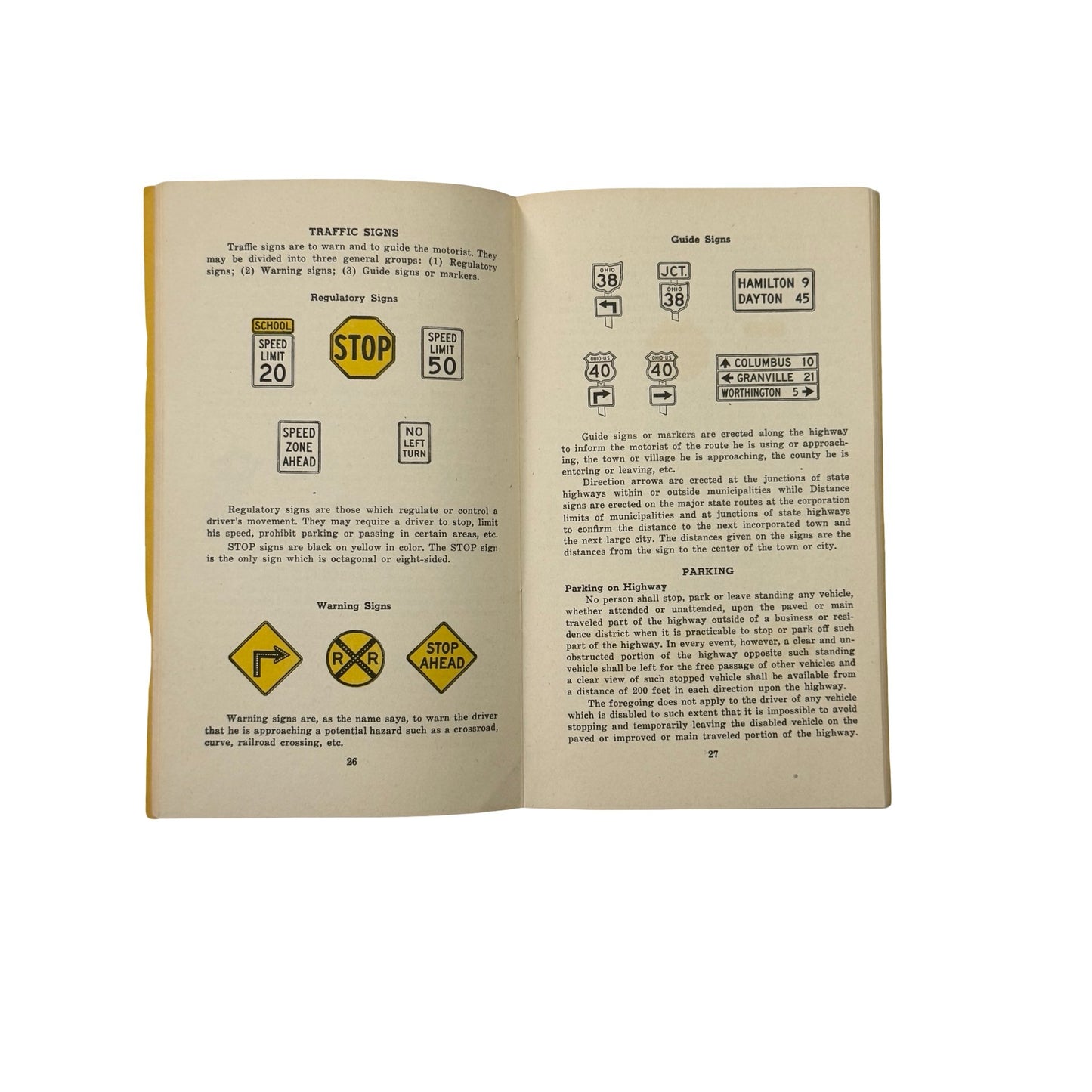 1950 Ohio Driver's Manual Revised Vintage State Highway Traffic Safety Booklet