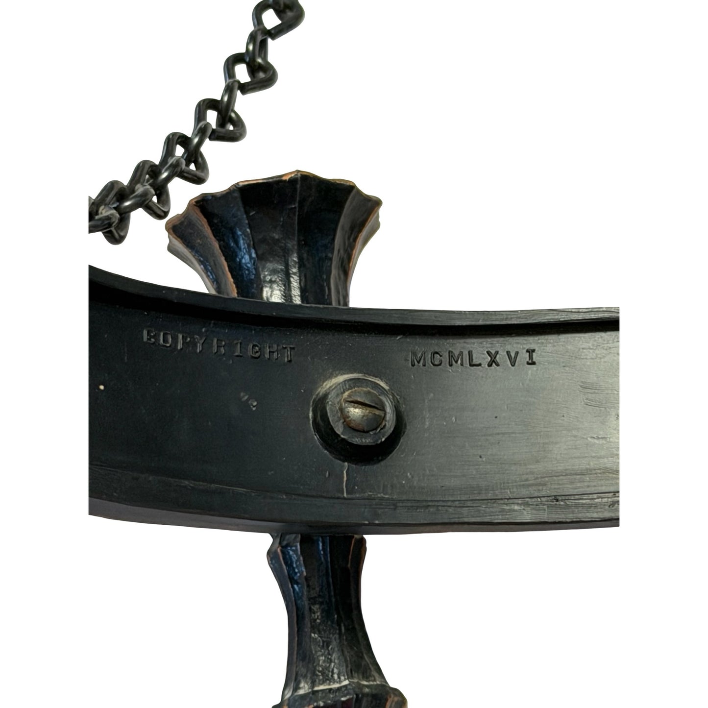 Vintage Coppercraft Guild Hanging Triple Candle Holder Gothic Medieval Wall Sconce 19x34