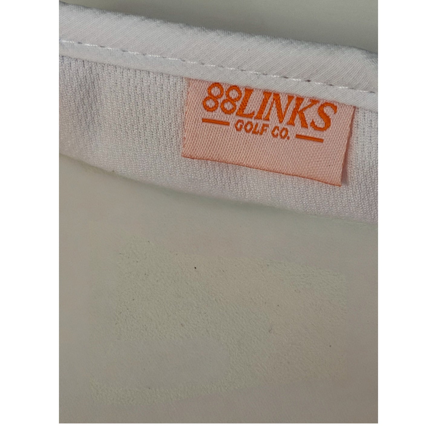 88 Links Golf Co White Adjustable Performance Visor Orange Black Logo
