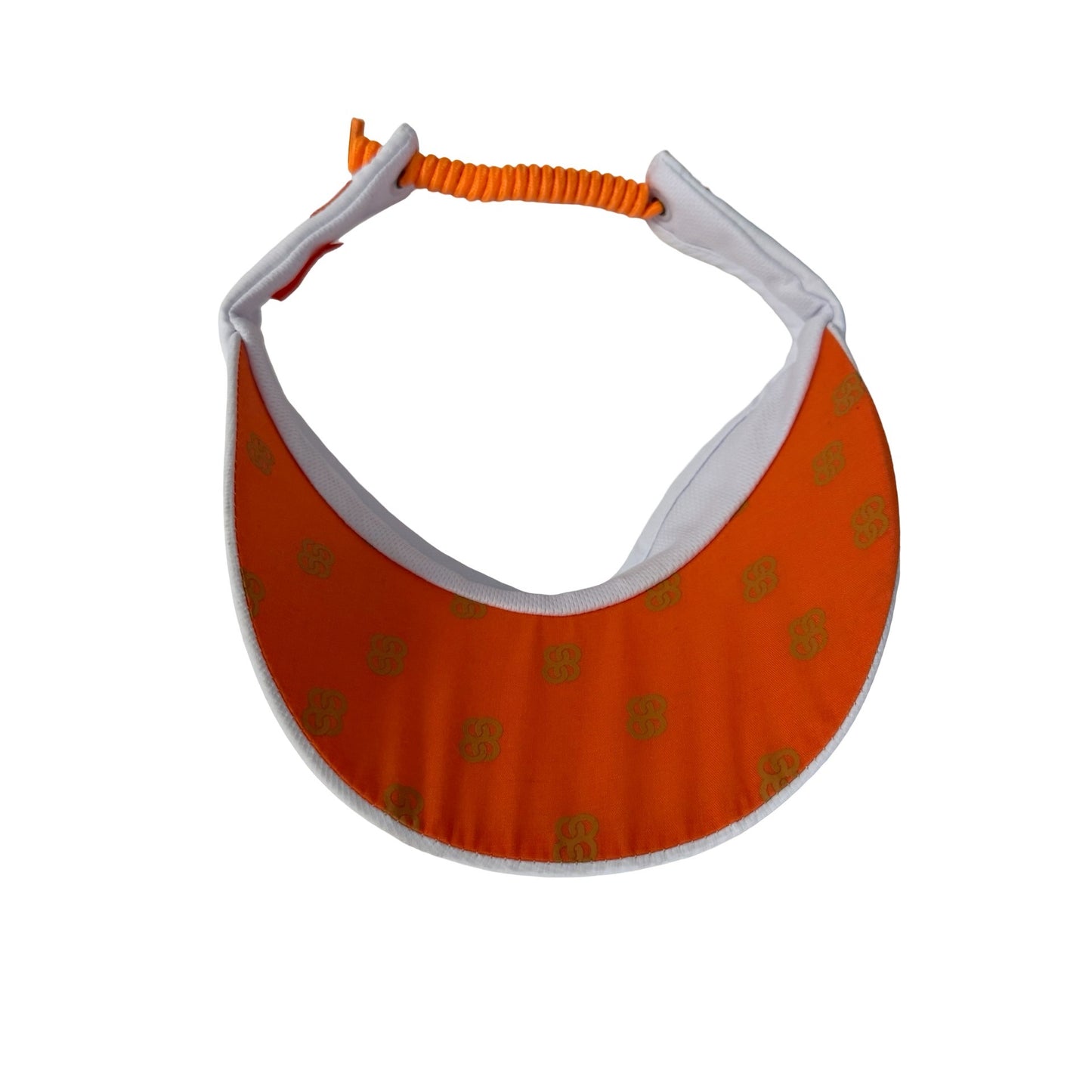 88 Links Golf Co White Adjustable Performance Visor Orange Black Logo