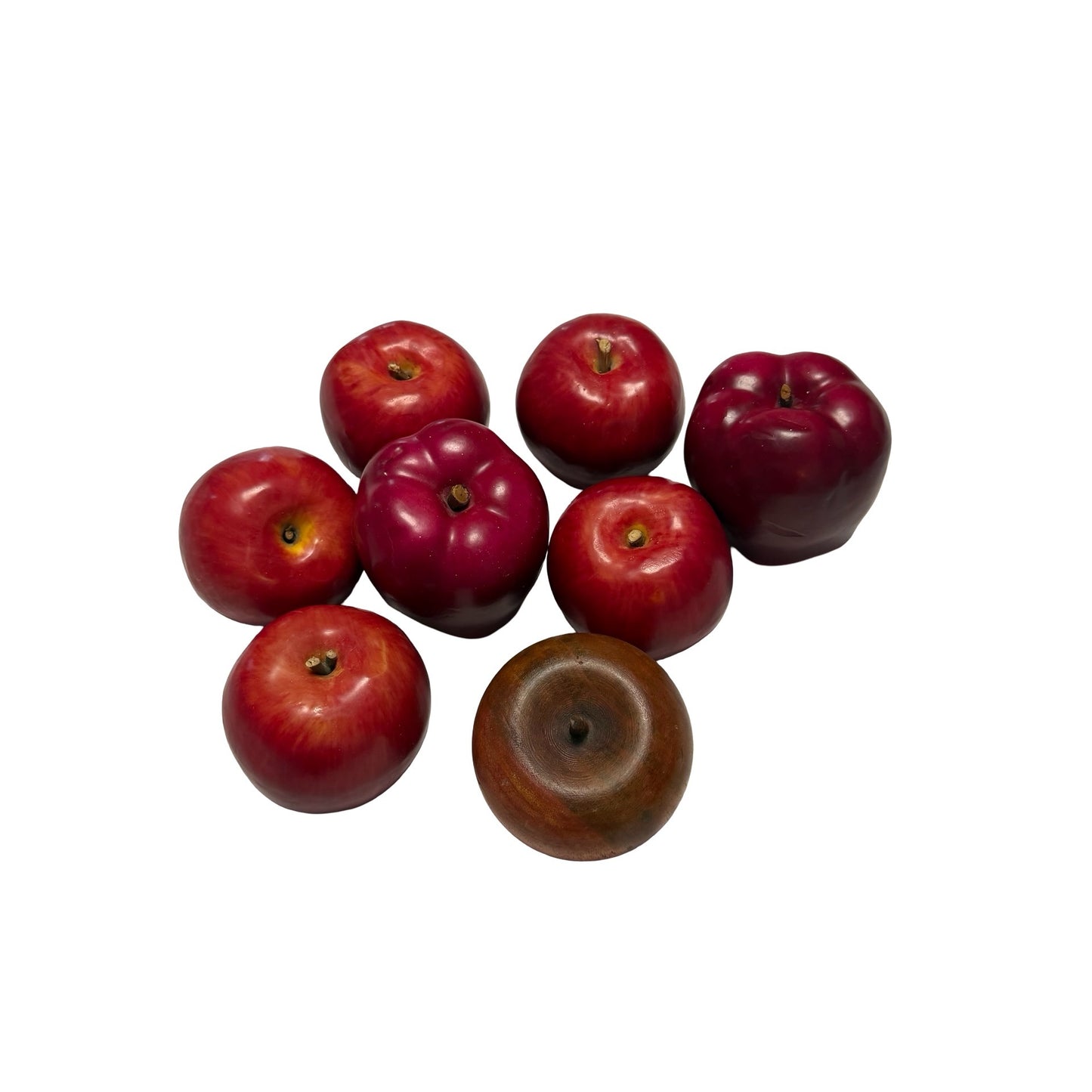 Vintage Artificial Apples Mixed Material Fruit Display Set of 7