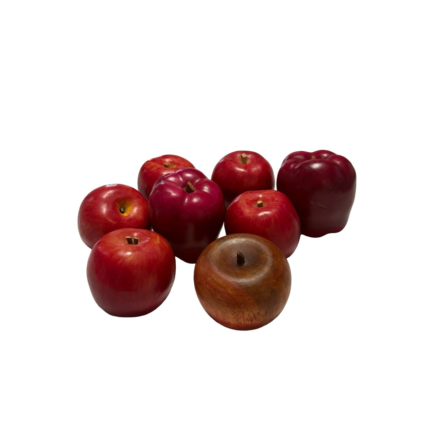Vintage Artificial Apples Mixed Material Fruit Display Set of 7