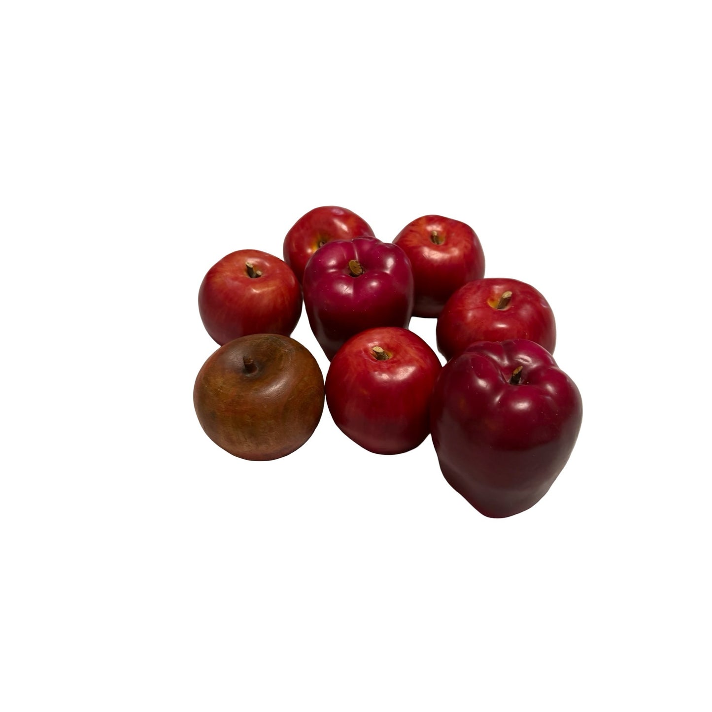 Vintage Artificial Apples Mixed Material Fruit Display Set of 7