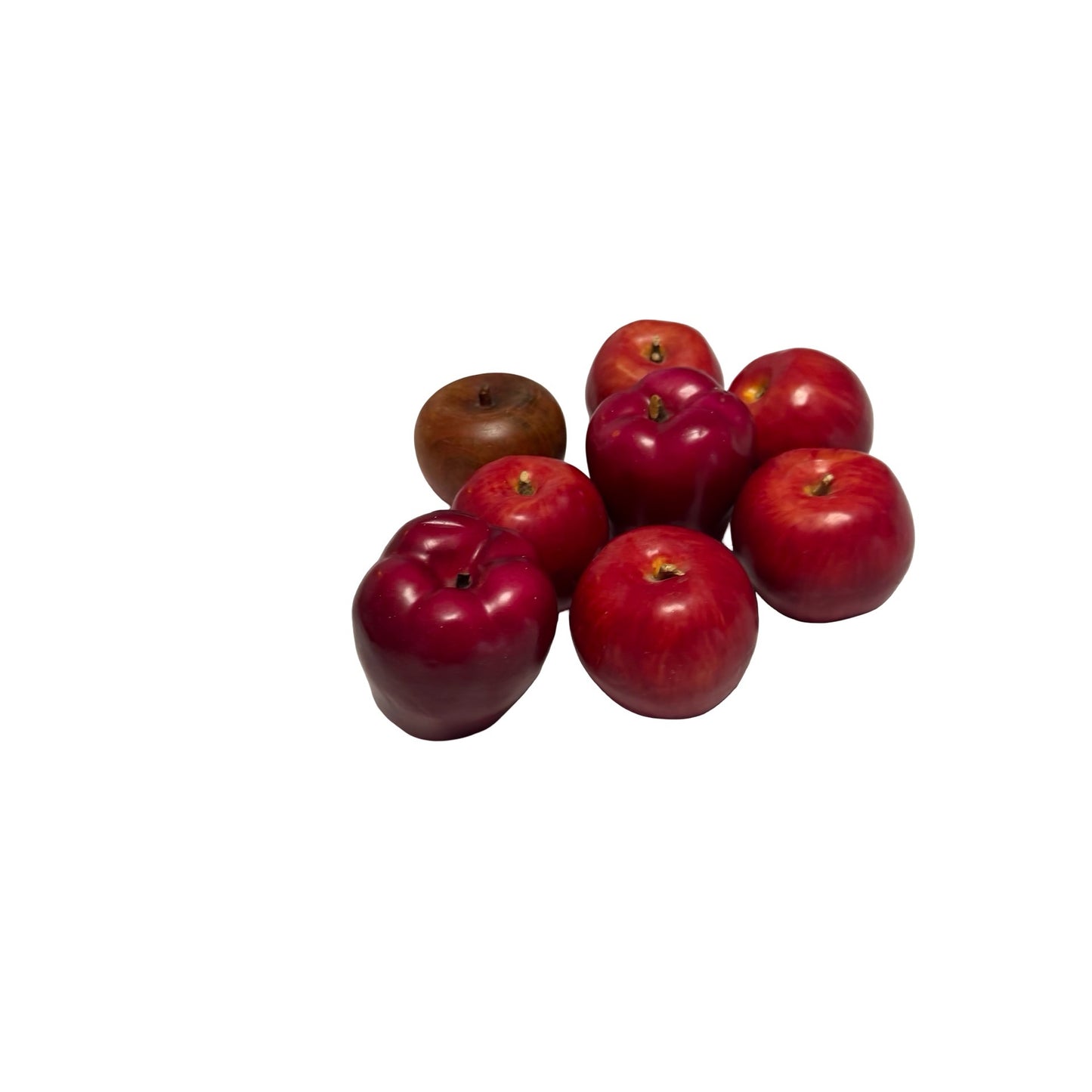 Vintage Artificial Apples Mixed Material Fruit Display Set of 7