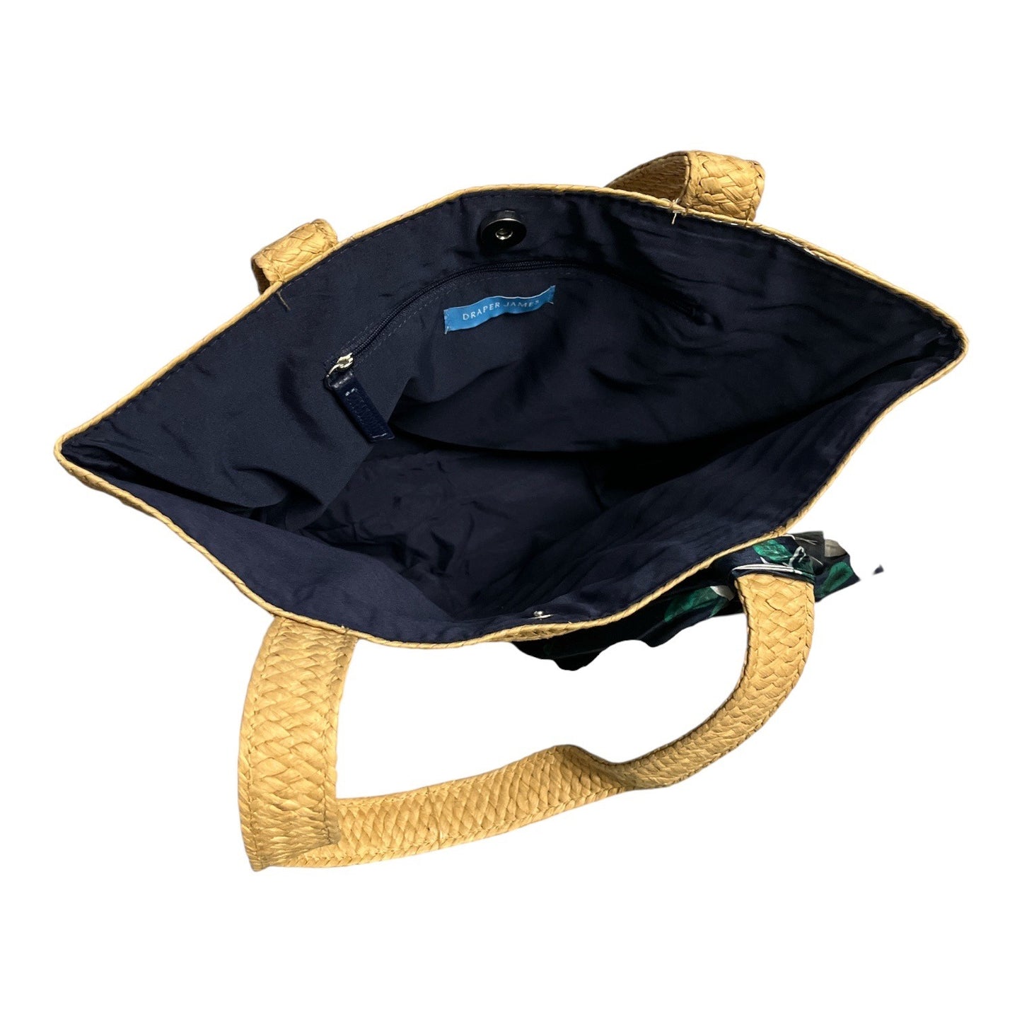 Draper James Woven Straw Tote Bag Magnolia Scarf Large Summer Beach Handbag